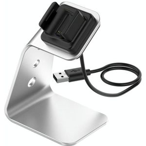 Voor Fitbit Charge 4 / 3 / 3 SE Universele aluminium lichtmetalen houder met chipbescherming  ondersteuning snelladen(zilver)