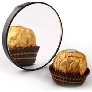Vergroting kleine ronde spiegel met zuignap make-up spiegel 8.8 cm vergroting make-upspiegel  model: zwart vijf keer