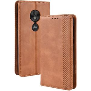 Magnetische Buckle retro textuur horizontale Flip lederen case voor Motorola Moto G7 Play (Amerikaanse versie)  met houder & kaartsleuven & portemonnee (bruin)