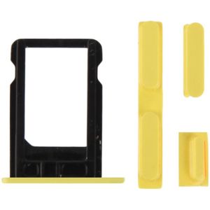 Full housing Chassis / backcover met montage plaat & Mute-toets + Power knop + volumeknop + Nano SIM-kaarthouder voor iPhone 5C(Yellow)