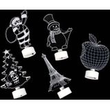 10 PCS Creative Christmas LED Licht Kleurrijke Knipperende 3D Night Light (Kerstboom)