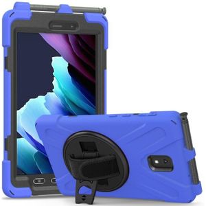 Voor Samsung Galaxy Tab active 3 T570 / T575 8.0 Schokbestendige Kleurrijke Siliconen + PC Beschermhoes met houder & schouderbandje (blauw)