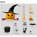 3 sets Halloween decoratie stickers pompoenlamp spider ghost elektrostatische stickers  stijl: BQ040ABCD-45-46-47-48