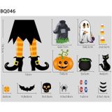 3 sets Halloween decoratie stickers pompoenlamp spider ghost elektrostatische stickers  stijl: BQ040ABCD-45-46-47-48