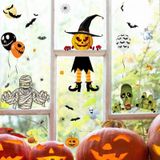 3 sets Halloween decoratie stickers pompoenlamp spider ghost elektrostatische stickers  stijl: BQ040ABCD-45-46-47-48