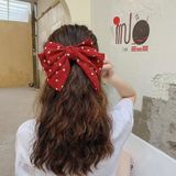 5 PCS Satin Bow Hairpin Back Head Hair Accessoires  Kleur: Wine Red Wave Point