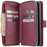 Voor Samsung Galaxy Note20 Zipper Wallet Bag Horizontale Flip PU Lederen koffer met Houder & 9 Card Slots & Wallet & Lanyard & Photo Frame(Red Wine)