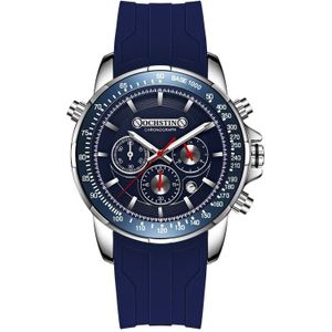 OCHSTIN 6125A multi functie chronograaf mannen sport siliconen Quartz waterdichte mannen horloge (blauw)