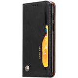 Knead huidtextuur horizontale Flip lederen case voor OnePlus 6  met foto frame & houder & kaartsleuven & portemonnee (zwart)