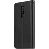 Knead huidtextuur horizontale Flip lederen case voor OnePlus 6  met foto frame & houder & kaartsleuven & portemonnee (zwart)