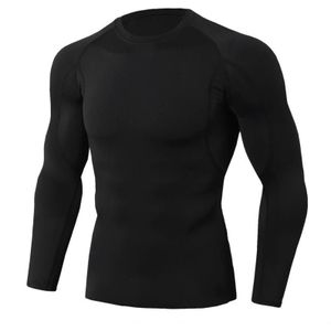 Strak atletisch trainingsshirt voor heren  stretch  sneldrogend  ronde hals  lange mouw  maat: S (TC85 geheel zwart)