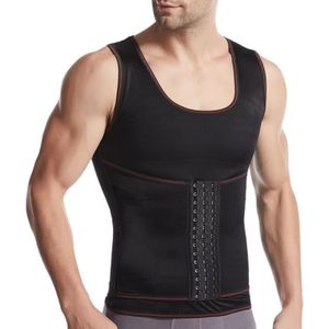 Mannen buik shapewear dun vest (kleur: zwart formaat:XXL)