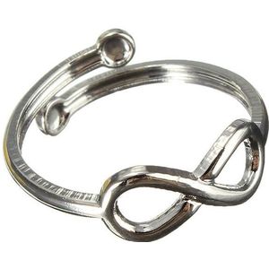 Acht ontwerp eenvoudige gelukkige metalen teen ring Beach sieraden voor vrouwen (zilver)
