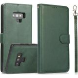 For Samsung Galaxy Note9 Calf Texture 2 in 1 Detachable Magnetic Back Cover Horizontal Flip Leather Case with Holder & Card Slots & Wallet & Photo Frame(Green)