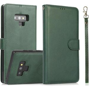 For Samsung Galaxy Note9 Calf Texture 2 in 1 Detachable Magnetic Back Cover Horizontal Flip Leather Case with Holder & Card Slots & Wallet & Photo Frame(Green)