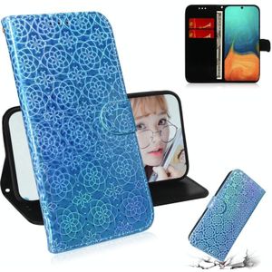 Voor Galaxy A71 Solid Hyun Color Magnetic Attraction Horizontal Flip Leather Case met Lanyard  Support Holder & Card Slot & Wallet(Sky Blue)