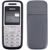 Full housing Cover vervanging (Front Cover + middelste Frame Bazel + batterij achterste schutblad) voor Nokia 1200 / 1208 / 1209(Black)