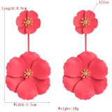 2 PCS Boho Style Oorbellen Alloy Flower Long Oorbellen (Zwart)