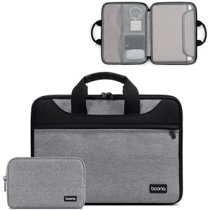 Baona BN-I003 volledig open draagbare waterdichte laptoptas van Oxford-stof  maat: 14/15/15 6 inch (grijs + powerbag)