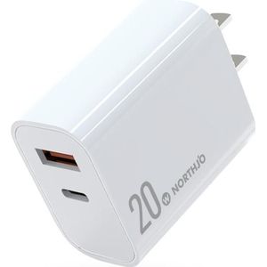 NORTHJO NOPD2002 PD20W USB-C/Type-C + QC 3.0 USB dubbele poorten snellader  US-stekker