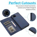 For Samsung Galaxy A42 5G Calf Texture 2 in 1 Detachable Magnetic Back Cover Horizontal Flip Leather Case with Holder & Card Slots & Wallet & Photo Frame(Blue)