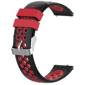 Voor Huawei Horloge 3/3 Pro 22mm Tweekleurige Siliconen Vervanging Strap Horlogeband (zwart rood)