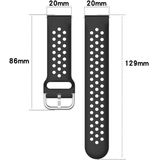 Voor Galaxy Watch Active2 / Active 20mm Clasp Solid Color Sport Polsband Watchband (Zwart)
