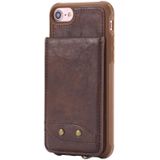 Voor iPhone 6 Vertical Flip Shockproof Leather Protective Case met Short Rope  Support Card Slots & Bracket & Photo Holder & Wallet Function(Coffee)