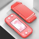 Geborstelde textuur koolstofvezel TPU-hoesje voor Nintendo Switch Lite(Rood)