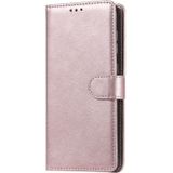 Voor Galaxy A70 effen kleur horizontale Flip beschermende case met houder & kaartsleuven & portemonnee & foto frame & Lanyard (Rose goud)