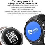 BM01 1 45 inch lederen band IP68 waterdichte smartwatch ondersteuning Bluetooth-oproep / NFC