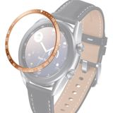 Voor Samsung Galaxy Watch 3 41mm Smart Watch Steel Bezel Ring  E-versie (Rose Gold Ring White Letter)