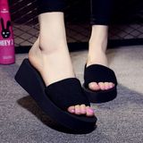 Non-slip hoge hak slipper zomer strand sandalen slip voor vrouwen  schoenmaat: 34 (zwart)