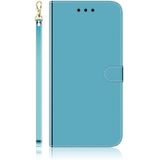 Voor Galaxy A41 Lmitated Mirror Surface Horizontal Flip Leather Case met Holder & Card Slots & Wallet & Lanyard(Blue)