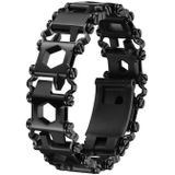 Multifunctionele roestvrij stalen outdoor overleven tool armband voor mannen (Narrow Black)