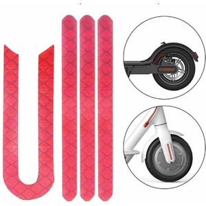 Een lettertype U-vormige reflecterende strip voor Xiaomi M365 Pro elektrische scooter voor-en achterwielen (rood)