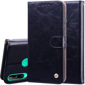 Voor Huawei P40 lite E Business Style Olie Wax Textuur Horizontale Flip Lederen Case met Holder & Card Slots & Wallet(Zwart)