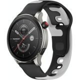 Voor Amazfit GTR 4 22 mm dubbele kleur siliconen horlogeband (zwart + grijs)