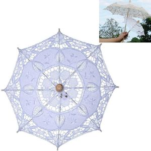 Bruiloft Bruidskant Umbrella Shooting Props Wedding Supplies  Grootte: Lengte 43/Diameter 45cm (Wit)