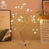 36 LED's Pearl Tree Koperdraad tafellamp Creatieve decoratie Touch Control Nachtlamp (Warm Wit Licht)