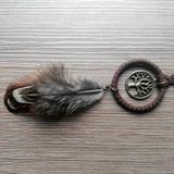 Vintage Feather eenvoudige literaire sieraden sleutelhanger