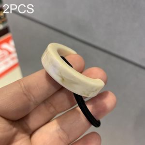 2 PCS Semicircular Elegant Ponytail Hars Hair Ring Rubber Band (Beige)