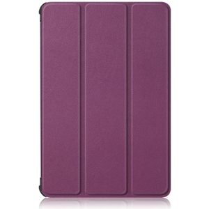 Voor Huawei Geniet van Tablet 2 10 1 inch / Honor Pad 6 10 1 inch Solid Color Horizontale Flip Lederen behuizing met drie vouwbare houder & slaap / Wake-up Functie(Paars)