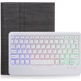 Voor Microsoft Surface Go 3/2 / 1 SFGOS Tri-Color Backlit Boom Texture Bluetooth Toetsenbord Leren Case (zwart + wit)