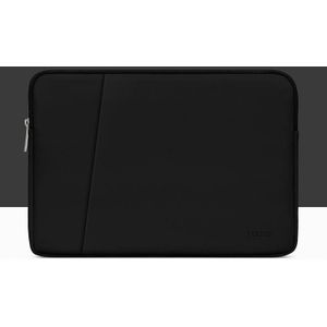 BAONA BN-Q001 PU lederen laptoptas  kleur: dubbellaags middernacht zwart  grootte: 16/17 inch