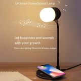 L4 Multifunctioneel draadloos opladen LED-bureaulamp Bluetooth 5.0 Luidspreker(Roze)