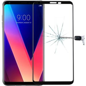 Voor LG V30 0 26 mm 9H oppervlaktehardheid 3D gebogen schermvullend gehard glas Screen Protector (zwart)