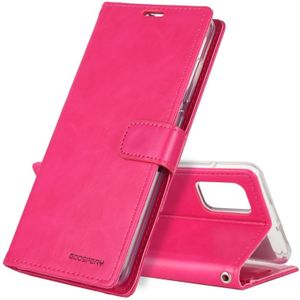 Voor Galaxy A51 GOOSPERY BLUE MOON DIARY Crazy Horse Texture Horizontal Flip Leather case with bracket & card slot & Wallet(Rose Red)