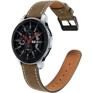 Voor Samsung Galaxy Watch 3 45mm Ronde Staart Echte lederen vervangende band horlogeband (Koffie)