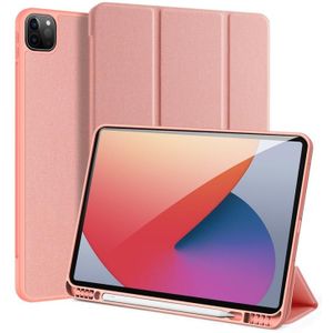 DUX DUCIS Domo-serie horizontale flip magnetische TPU + PU lederen etoffer met drie-opvouwbare houder & pensleuf / slaap / wekfunctie voor iPad Pro 12.9 (2021)/(2020)(roze)